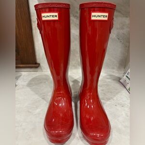 HUNTER tall Red Rain Boots | size 36